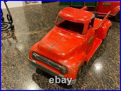 Vintage 1955 Tonka Toys Red Pickup TOY Truck, Pressed Steel ALL ORGINAL WOW