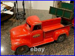 Vintage 1955 Tonka Toys Red Pickup TOY Truck, Pressed Steel ALL ORGINAL WOW