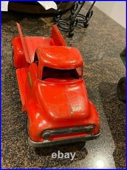 Vintage 1955 Tonka Toys Red Pickup TOY Truck, Pressed Steel ALL ORGINAL WOW