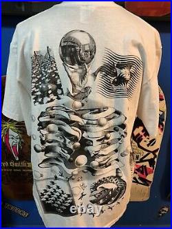 Vintage 1991 M. C. Escher All Over Print Andazia International T Shirt NOS Unworn