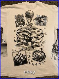 Vintage 1991 M. C. Escher All Over Print Andazia International T Shirt NOS Unworn