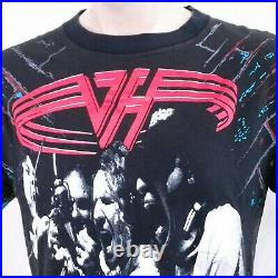 Vintage 1991 Van Halen T Shirt All Over Print Rock Tee Concert 90s Tour Large