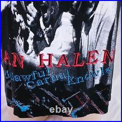 Vintage 1991 Van Halen T Shirt All Over Print Rock Tee Concert 90s Tour Large