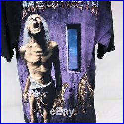 Vintage 1992 Megadeth T Shirt All Over Print Tee Countdown To Extinction Tour XL