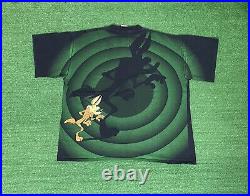 Vintage 1992 Wile E Coyote All Over Print T Shirt Size XL Looney Tunes