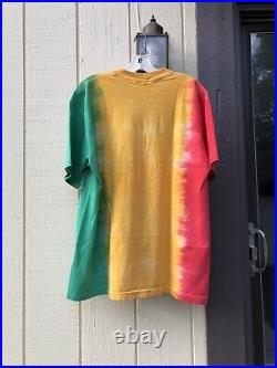Vintage 1993 Bob Marley Tie Dye All Over Print T Shirt XL Mosquitohead USA Rasta