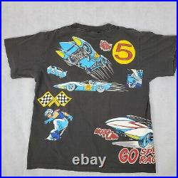 Vintage 1993 Changes Speed Racer X All Over Print Single Stitch Shirt Large 90s