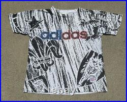 Vintage 1994 Adidas United States All Over Print World Cup T-Shirt