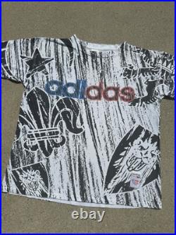 Vintage 1994 Adidas United States All Over Print World Cup T-Shirt