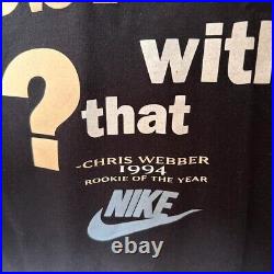 Vintage 1994 Nike Chris Webber Rookie Of The Year T Shirt Golden State Size L