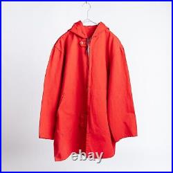 Vintage 70s US Vintage Red Heavy Cotton Anorak Parka Jacket Size Large