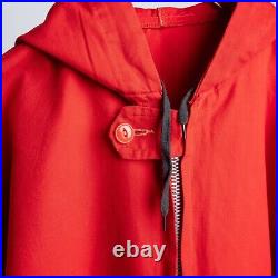 Vintage 70s US Vintage Red Heavy Cotton Anorak Parka Jacket Size Large