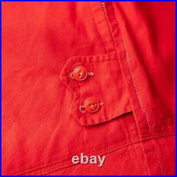 Vintage 70s US Vintage Red Heavy Cotton Anorak Parka Jacket Size Large