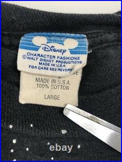 Vintage 80s 90s Disney Fantasia T Shirt Long Sleeve All Over Print Mickey Rare