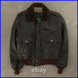Vintage 80s G-2 Leather Flight Jacket M Made in USA Men's Brown