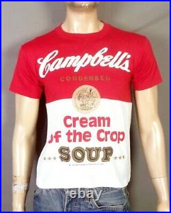 Vintage 80s single stitch Campbell's Soup T-Shirt Pop Art 1988 Warhol AOP sz s