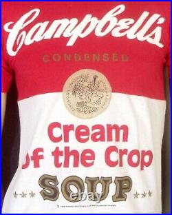 Vintage 80s single stitch Campbell's Soup T-Shirt Pop Art 1988 Warhol AOP sz s