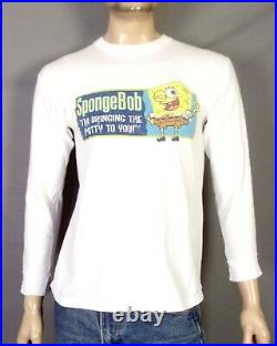 Vintage 90s 00s Y2K Spongebob Squarepants LS T-Shirt Nickelodeon TV Cartoon M