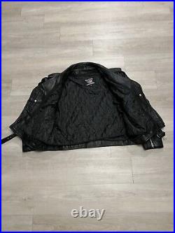 Vintage 90s All State Leather Black Moto Biker Motorcycle Jacket Men's Size 54