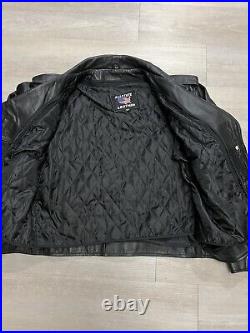 Vintage 90s All State Leather Black Moto Biker Motorcycle Jacket Men's Size 54