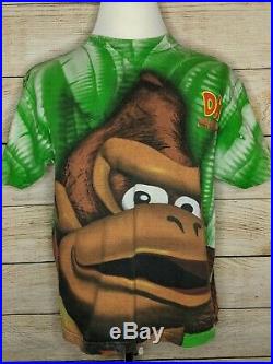Vintage 90s Donkey Kong Country Super Nintendo All Over Print T-Shirt L/XL Rare
