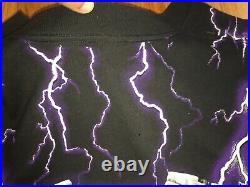 Vintage 90s Harley Davidson T-Shirt Thunder & Lightning All Over Print Size 3XL