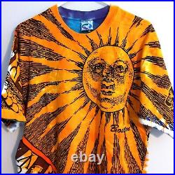 Vintage 90s LIQUID BLUE Sun & Moon Shirt 1992 All Over Print Large RARE