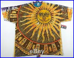 Vintage 90s Liquid Blue Sun & Moon T Shirt All Print Mens XL Grateful Dead