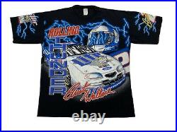 Vintage 90s NASCAR #2 Rusty Wallace Rolling Thunder All Over Print T Shirt L USA
