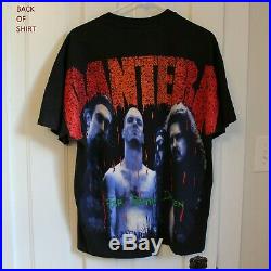 Vintage 90s Pantera All Over Print T Shirt Size XL USA Made Metal Winterland