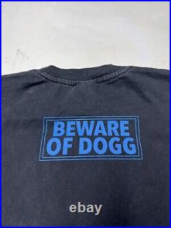 Vintage 90s Rap Snoop Dogg Beware of The Dogg Black T-Shirt Rap Tee Sz L 1993