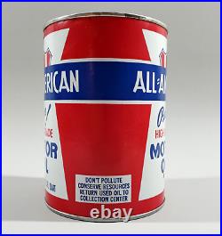 Vintage ALL AMERICAN Full Can 1 Quart Pittsburgh Penn Motor Oil Creighton PA
