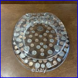 Vintage Acrylic Lucite Coin Money Currency Clear Novelty Toilet Seat All 1970's Vintage Acrylic Lucite Coin Money Currency Clear Novelty Toilet Seat All 1970's