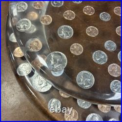 Vintage Acrylic Lucite Coin Money Currency Clear Novelty Toilet Seat All 1970's