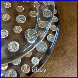 Vintage Acrylic Lucite Coin Money Currency Clear Novelty Toilet Seat All 1970's