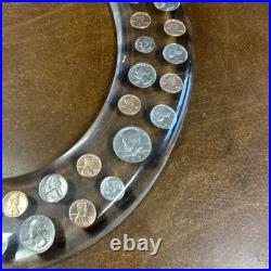 Vintage Acrylic Lucite Coin Money Currency Clear Novelty Toilet Seat All 1970's