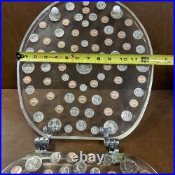 Vintage Acrylic Lucite Coin Money Currency Clear Novelty Toilet Seat All 1970's