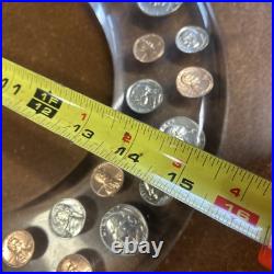 Vintage Acrylic Lucite Coin Money Currency Clear Novelty Toilet Seat All 1970's
