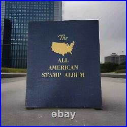 Vintage All American Stamp Album 500+ Stamps Book Partially Complete