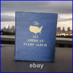 Vintage All American Stamp Album 500+ Stamps Book Partially Complete