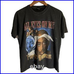 Vintage Bootleg Rare Tupac Rap Tee T Shirt All Eyes On 2pac Sz Large L Graphic
