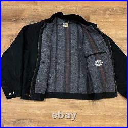 Vintage Carhartt Detroit Jacket J001 BLK Blanket Lined Canvas USA Black Mens XL
