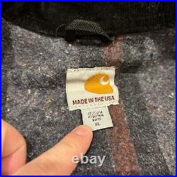 Vintage Carhartt Detroit Jacket J001 BLK Blanket Lined Canvas USA Black Mens XL
