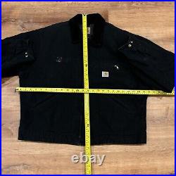 Vintage Carhartt Detroit Jacket J001 BLK Blanket Lined Canvas USA Black Mens XL