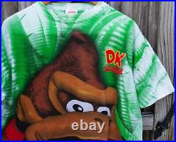 Vintage DONKEY KONG COUNTRY Official Promo Tee ALL OVER PRINT Super Nintendo