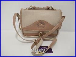 Vintage Dooney & Bourke All Weather Leather Cream Leather Satchel Shoulder Bag