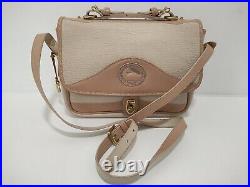 Vintage Dooney & Bourke All Weather Leather Cream Leather Satchel Shoulder Bag