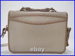 Vintage Dooney & Bourke All Weather Leather Cream Leather Satchel Shoulder Bag