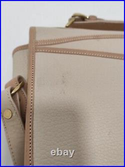 Vintage Dooney & Bourke All Weather Leather Cream Leather Satchel Shoulder Bag