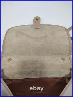 Vintage Dooney & Bourke All Weather Leather Cream Leather Satchel Shoulder Bag